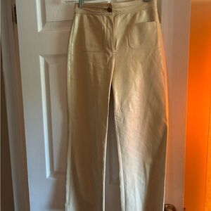 Cream Leather Like Pants-Super cool!